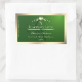 Goldrahmen und Monogramm für das Umweltzeichen für Rechteckiger Aufkleber (Tasche)