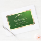 Goldrahmen und Monogramm für das Umweltzeichen für Rechteckiger Aufkleber (Umschlag)