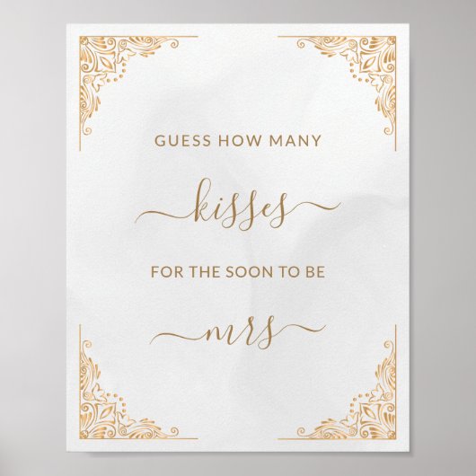 Goldrahmen Verziert Creme Wie viele Kisses Game Poster (Vorne)