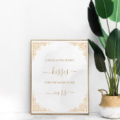 Goldrahmen Verziert Creme Wie viele Kisses Game Poster