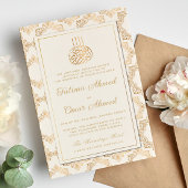 Goldrahmen Verzierte Creme Islamische Hochzeit Einladung