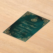 Goldrahmen Verzierte islamische Hochzeit Acryleinladungen (Ablage )