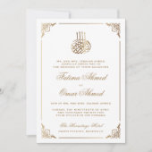 Goldrahmen Verzierte islamische Hochzeit Einladung (Vorderseite)