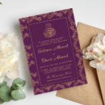 Goldrahmen Verzierte Lila islamische Hochzeit Einladung<br><div class="desc">Goldrahmen Verzierte Lila islamische Hochzeit</div>
