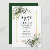 Goldrahmen Wasserfarbe Botanische Vegetation Elega Save The Date (Vorne/Hinten)