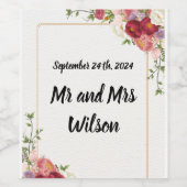 Goldrahmen Wasserfarbene Blume Weinetiketten Weinetikett (Einzelnes Label)