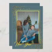 Goldrahmen Weihnachts-Foto Weihnachtskarte Feiertagskarte (Vorne/Hinten)