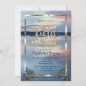 Goldrahyacht Sunset 50. Geburtstagsparty Einladung (Vorderseite)