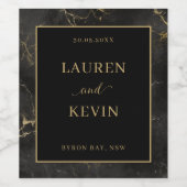 Goldrand aus schwarzem Marmor Weinetikett (Einzelnes Label)