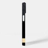 Goldrand, Metalltropfen, Schwarzer Glitzer Case-Mate iPhone Hülle (Rückseite / Rechts)