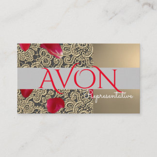 Goldrand und Rose Personalisiert Avon Visitenkarte