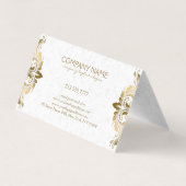 Goldrand und weißer Damast Visitenkarten (Rückseite)