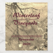 Goldrand "Winterleaf", Set von 6 Weinetiketten Weinetikett (Einzelnes Label)