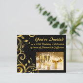 Goldrausch 40. Geburtstag Einladung (Stehend Vorderseite)