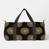 Goldrausch-Design auf der schwarzen Duffle-Tasche Duffle Bag (Vorderseite)