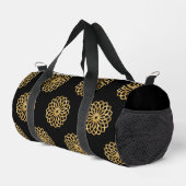 Goldrausch-Design auf der schwarzen Duffle-Tasche Duffle Bag (Rechte Ecke)