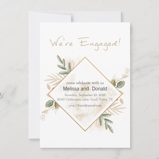 Goldrausch Grüne Blüte Elegante Verlobung (Vorderseite)