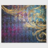 Goldrausch in Lila und blau Geschenkpapier (Flach)