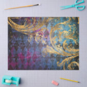 Goldrausch in Lila und blauen Dekoupage Seidenpapier (Basteln)