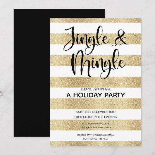Goldrausch Jingle und Mingle Holiday Party Einladung (Vorne/Hinten)