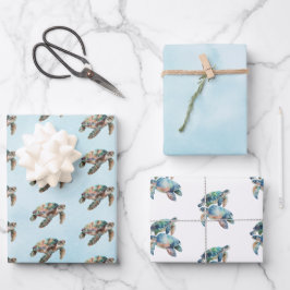 Goldrausch-Meeresschildkröte Geschenkpapier Set