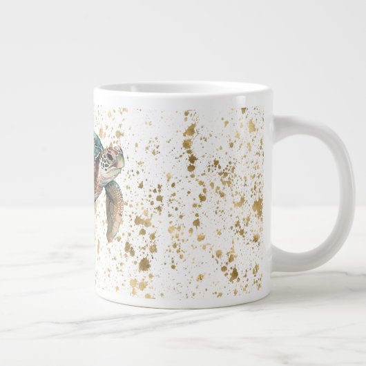 Goldrausch-Meeresschildkröte Jumbo-Tasse (Rechts)