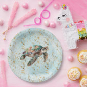 Goldrausch-Meeresschildkröte Pappteller (Party)