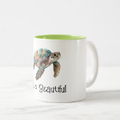 Goldrausch-Meeresschildkröte Zweifarbige Tasse (VorderseiteRechts)