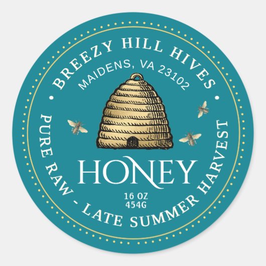 Goldrausch mit Honigbienen Runder Aufkleber (Vorderseite)