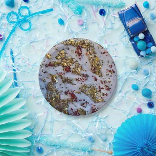 Goldrausch-Papierplatte, 7", rund Pappteller (Party)