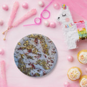 Goldrausch-Papierplatte, 7", rund Pappteller (Party)