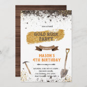 Goldrausch-Party Einladung (Vorne/Hinten)