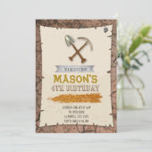 Goldrausch Party - Einladung zum Geburtstag (Stehend Vorderseite)