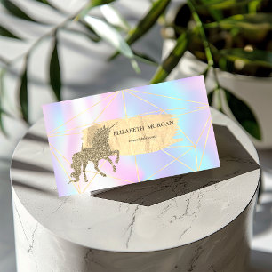 Goldrausch Schlaganfall, Linien, Einhorn-Holografi Visitenkarte