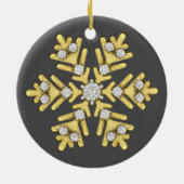 Goldrautenschneeflocke Keramik Ornament (Hinten)