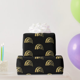 Goldregenbogen und schwarz  geschenkpapier