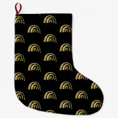 Goldregenbogen und schwarz  großer weihnachtsstrumpf (Vorderseite)