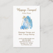 *~* GoldReiki Massageblauer abstrakter Watercolor Visitenkarte (Rückseite)