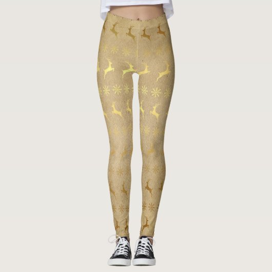 Goldren und Schneeflocke-Leggings Leggings (Vorderseite)