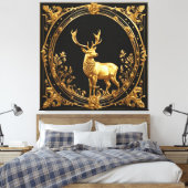 Goldrentiere, Gold und schwarze Zierrahmen Leinwanddruck (Insitu (Schlafzimmer))