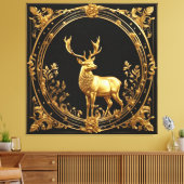 Goldrentiere, Gold und schwarze Zierrahmen Leinwanddruck (Insitu (Wohnzimmer))