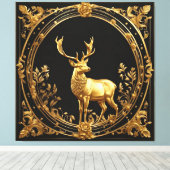 Goldrentiere, Gold und schwarze Zierrahmen Leinwanddruck (Insitu (Holzboden))