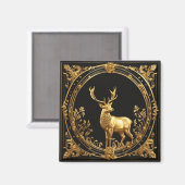Goldrentiere, Gold und schwarze Zierrahmen Magnet (Vorderseite/Rückseite)