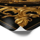 Goldrentiere, Gold und schwarze Zierrahmen Poster (Ecke)