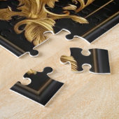 Goldrentiere, Gold und schwarze Zierrahmen Puzzle (Seite)