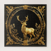 Goldrentiere, Gold und schwarze Zierrahmen Puzzle (Vertikal)