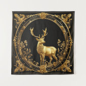 Goldrentiere, Gold und schwarze Zierrahmen Wandteppich (Vorderseite)