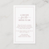 Goldrezeptkarte für Minimalistische Rose Begleitkarte (Vorderseite)