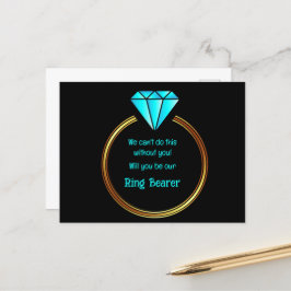 Goldring auf schwarzem Hintergrund Ankündigungspostkarte