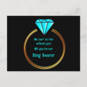 Goldring auf schwarzem Hintergrund Ankündigungspostkarte (Vorderseite)